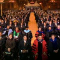 The members of Alpha Phi Alpha who made a pilgrimage to Cornell, along with community members, on Nov. 19, 2005 in Sage Chapel.