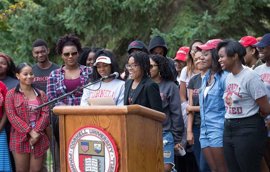 Students at the Africana Center commemoration