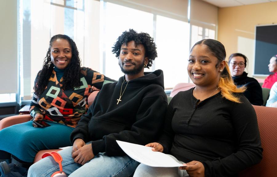 Students in Africana Hoyt Fuller Room