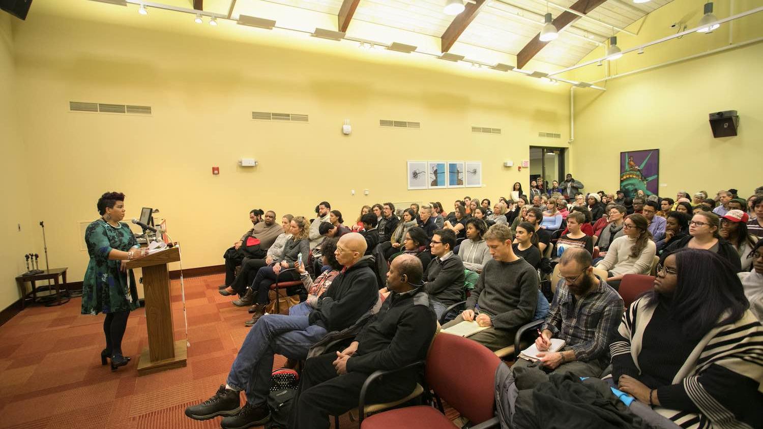 Rosa Clemente '02 speaks at the Africana Studies Research Center