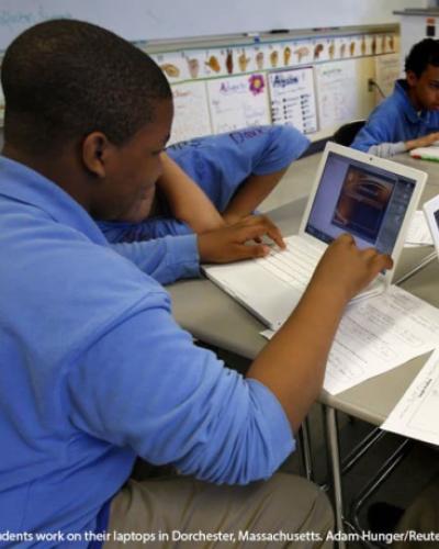 students work on their laptops- Massachusetts 