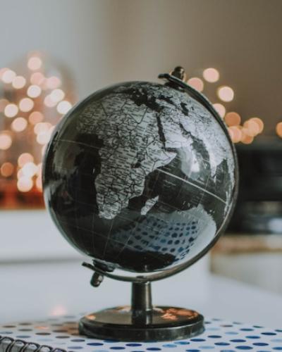 Globe showing continent of Africa
